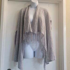 Bloomingdale's cashmere fringe cardigan 
